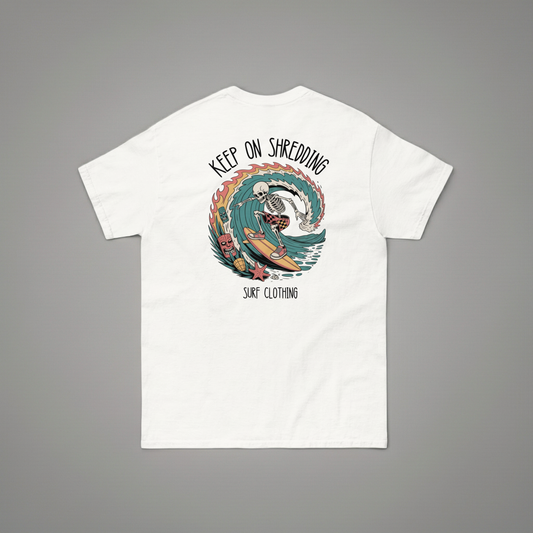 Billie’s Classic EST ’25 Tee – Skeleton Riding the Wave Adult Tees